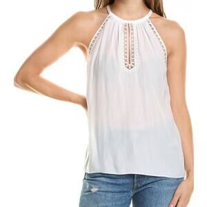 Ramy Brook Ivory Halter Neck Embellished Tank Top Women's Size M